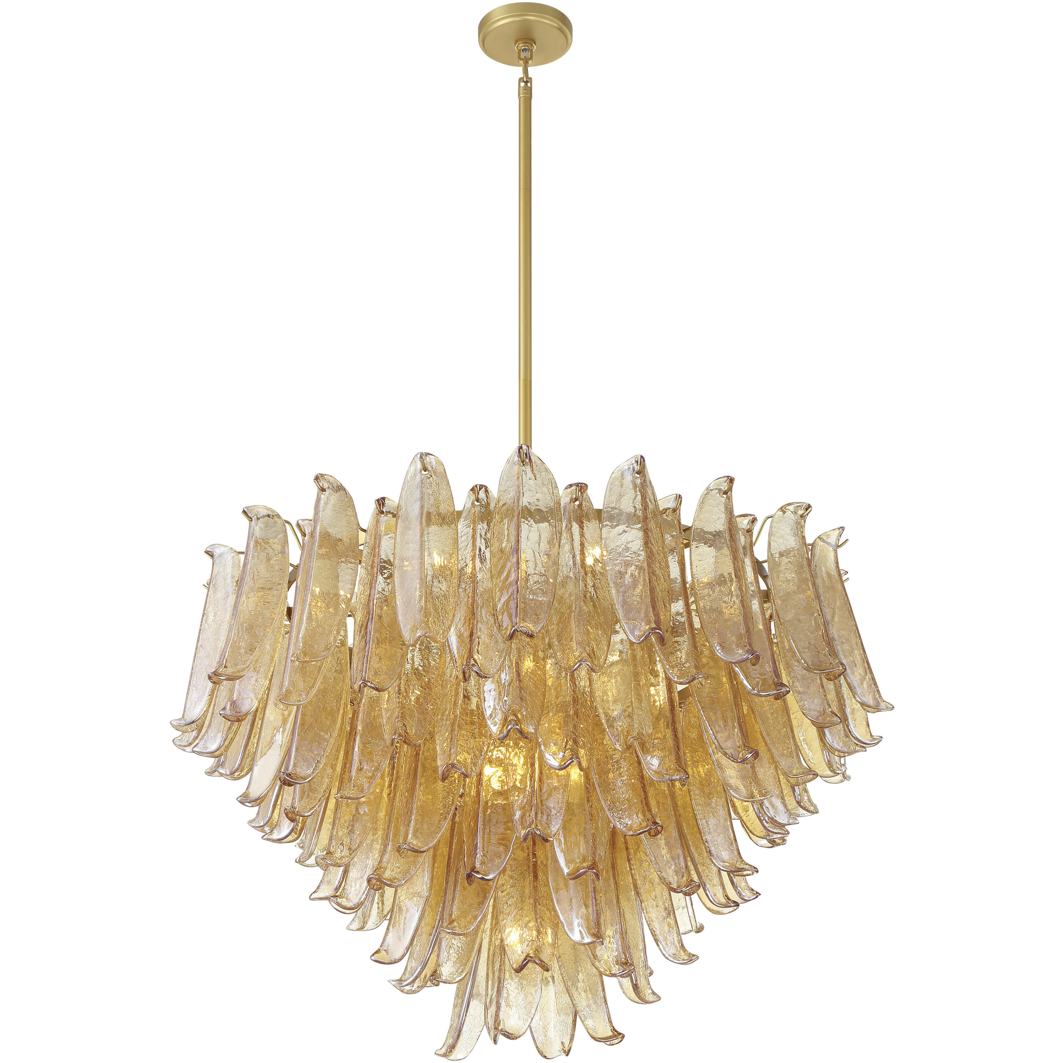 Regent 17 Light 36.75 inch Legacy Brass Chandelier Ceiling Light in Amber Crackled Glass
