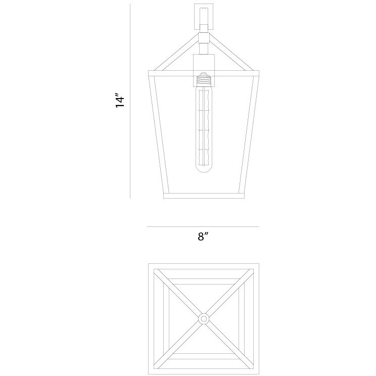 Scatola 1 Light 8 inch Rusty Black and Aged Gold Brass accents Pendant Ceiling Light
