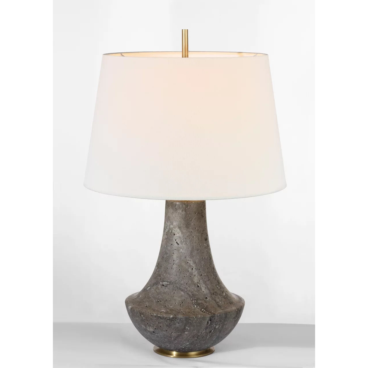 Thomas O'Brien Kefi 25.25 inch 15 watt Dark Travertine Table Lamp Portable Light