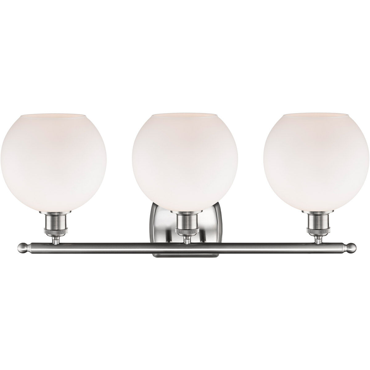 Ballston Athens LED 26 inch Brushed Satin Nickel Bath Vanity Light Wall Light in Matte White Glass, Ballston