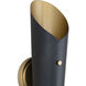 Vest 2 Light 47.5 inch Blackened Brass and Natural Brass Sconce Wall Light