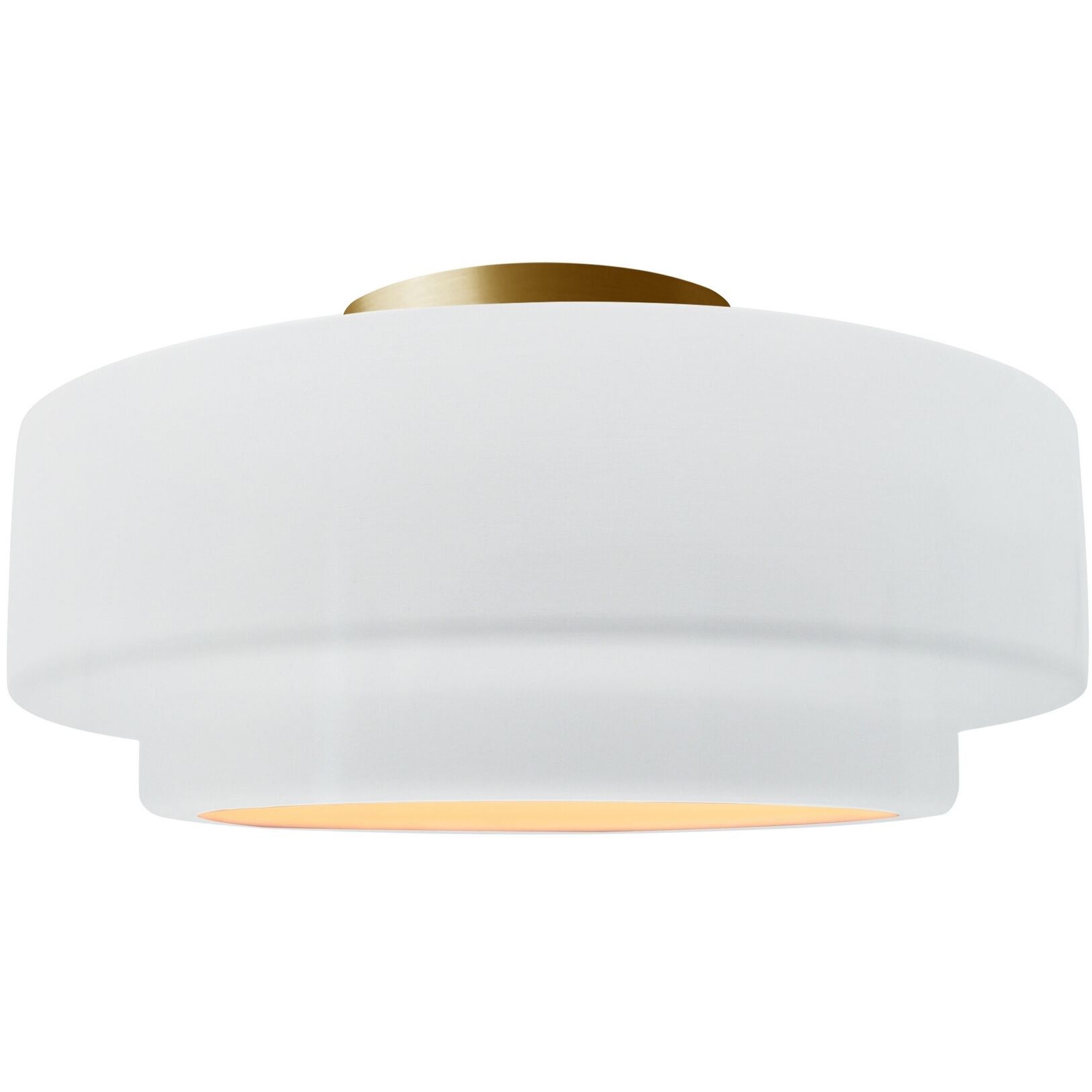 Radiance Collection - Tier 1 Light 12 inch Gloss White Semi-Flush Ceiling Light, Form+Finish+Function
