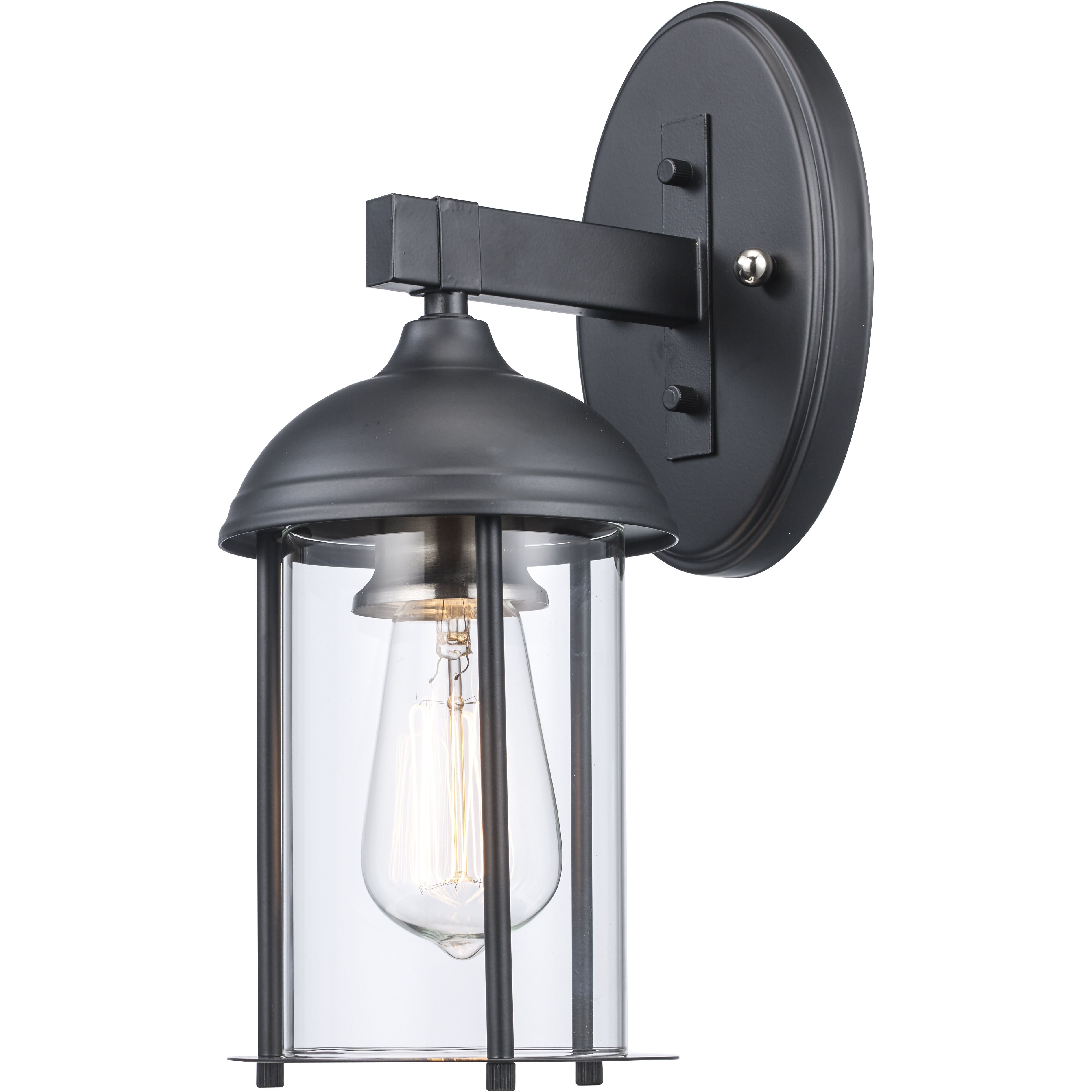 Blues 1 Light 14 inch Black and Brushed Nickel Outdoor Wall Lantern