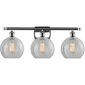 Ballston Athens 3 Light 26 inch Polished Chrome Bath Vanity Light Wall Light in Clear Crackle Glass, Ballston