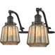 Franklin Restoration Chatham LED 18 inch Oil Rubbed Bronze Bath Vanity Light Wall Light in Mercury Glass, Franklin Restoration