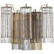 Addis Bath Wall Light in Aged Brass, Tronchi Glass Autumn