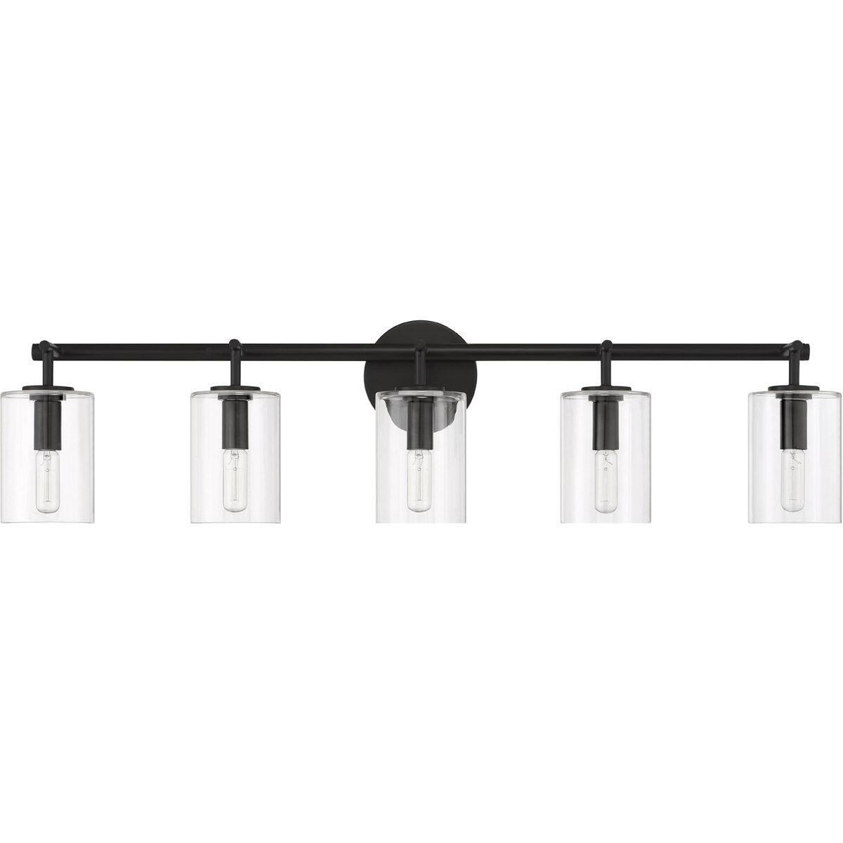 Hailie 5 Light 35 inch Flat Black Vanity Light Wall Light