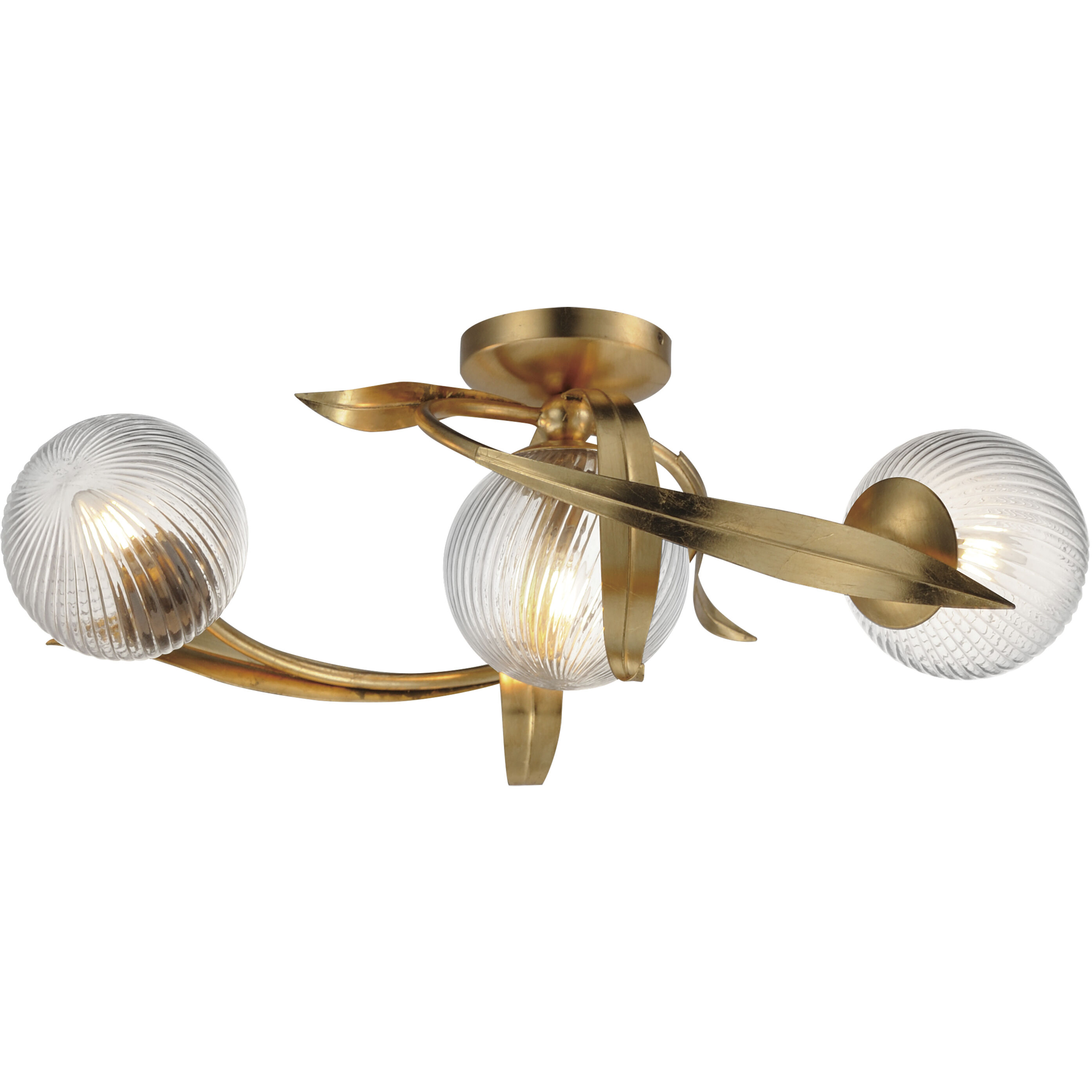 Firenze 3 Light 21.5 inch Gold Leaf Flush Mount Ceiling Light
