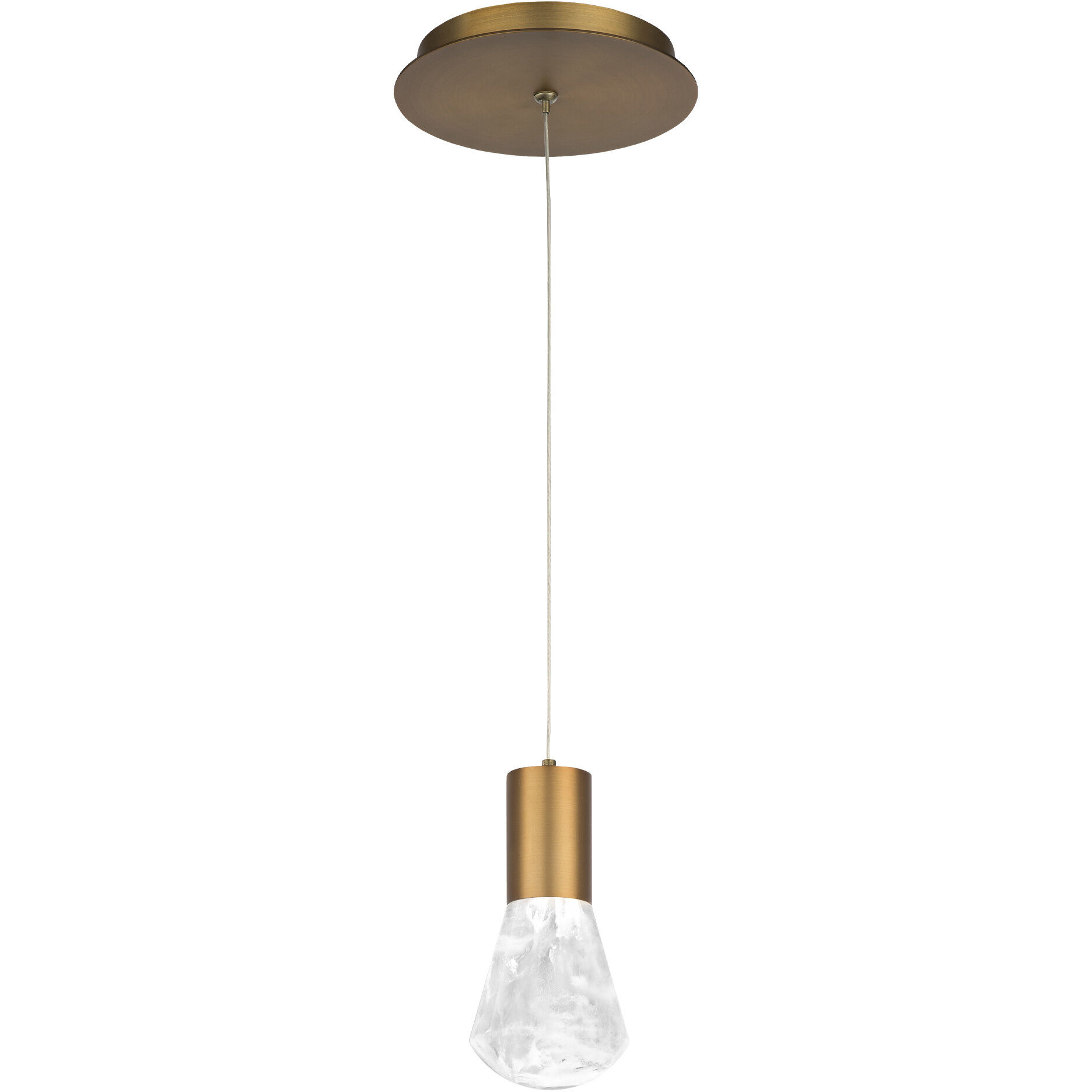 Plum LED 15 inch Aged Brass Mini Pendant Ceiling Light
