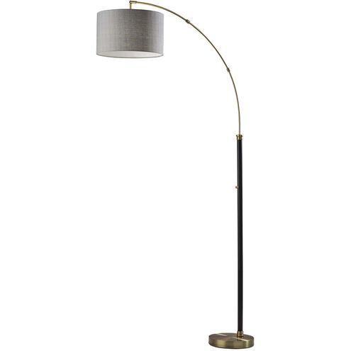 Bergen 74 inch 100.00 watt Black and Antique Brass Arc Floor Lamp Portable Light