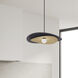 Paven LED 20 inch Matte Black and Aged Brass Pendant Ceiling Light