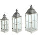 Window 36 X 13 inch Gray Patio Candle Lanterns, Set of 3