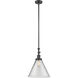 Franklin Restoration Cone LED 12 inch Oil Rubbed Bronze Mini Pendant Ceiling Light in Clear, Franklin Restoration