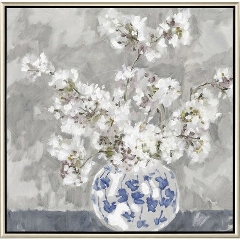 Calm Moment White and Blue and Gray and Multi Canvas