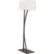 Anya 70.5 inch Brushed Bronze and White Linen Floor Lamp Portable Light