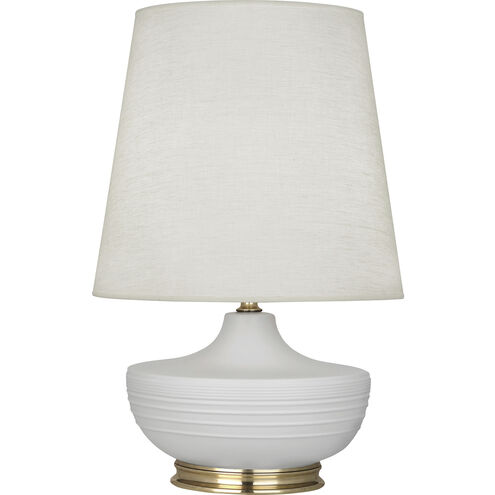 Michael Berman Nolan 27.5 inch 150.00 watt Matte Dove Table Lamp Portable Light in Modern Brass
