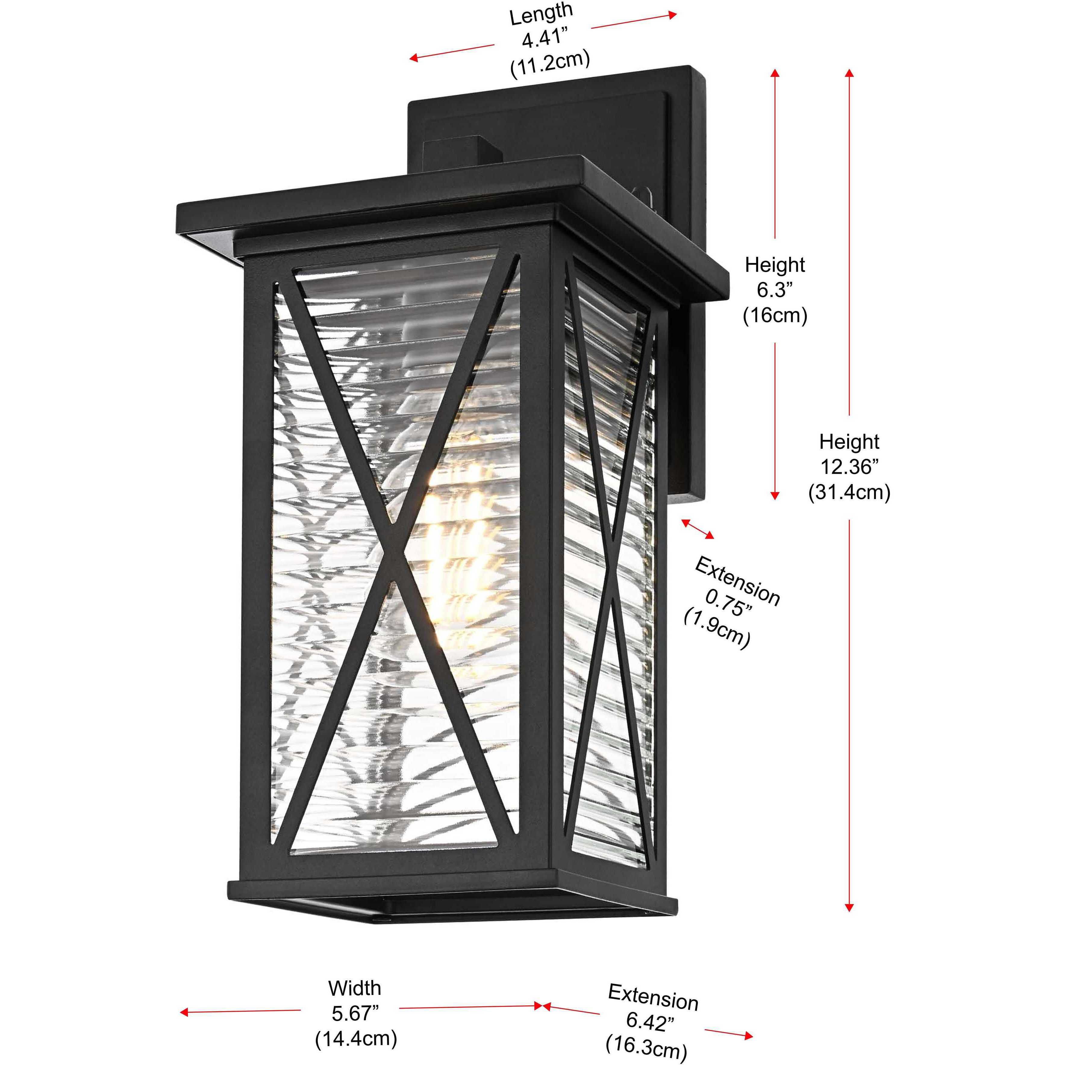 Jada 1 Light 12 inch Black Outdoor Wall Sconce