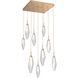 Rock Crystal LED 26.1 inch Novel Brass Chandelier Ceiling Light in Chilled Clear, 2700K LED, Square Multi-Port