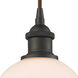 Ballston Belfast 1 Light 6 inch Oil Rubbed Bronze Mini Pendant Ceiling Light in Matte White Glass, Ballston