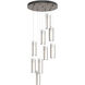 Exos Glass 9 Light 20.5 inch Bronze Pendant Ceiling Light in Opal, Round
