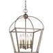 Agnew 4 Light 12 inch Antique Silver Leaf Pendant Ceiling Light