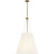 Alora Mood Manila 3 Light 19.5 inch Aged Gold and White Linen Pendant Ceiling Light