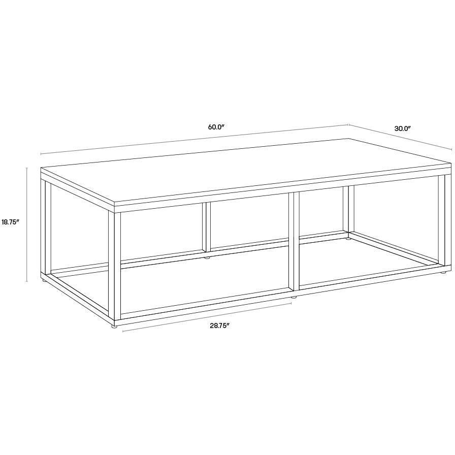 Ellery 60 X 30 inch White / Matte Black Coffee Table