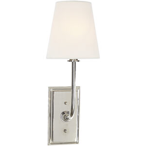 Thomas O'Brien Hulton 1 Light 6 inch Polished Nickel Sconce Wall Light in Linen