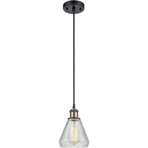 Ballston Conesus 1 Light 6 inch Black Antique Brass Mini Pendant Ceiling Light, Ballston