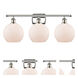 Ballston Athens 3 Light 26 inch Polished Nickel Bath Vanity Light Wall Light in Matte White Glass, Ballston