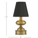 Galavant 12 inch 3 watt Polished Antique Brass Cordless Table Lamp Portable Light