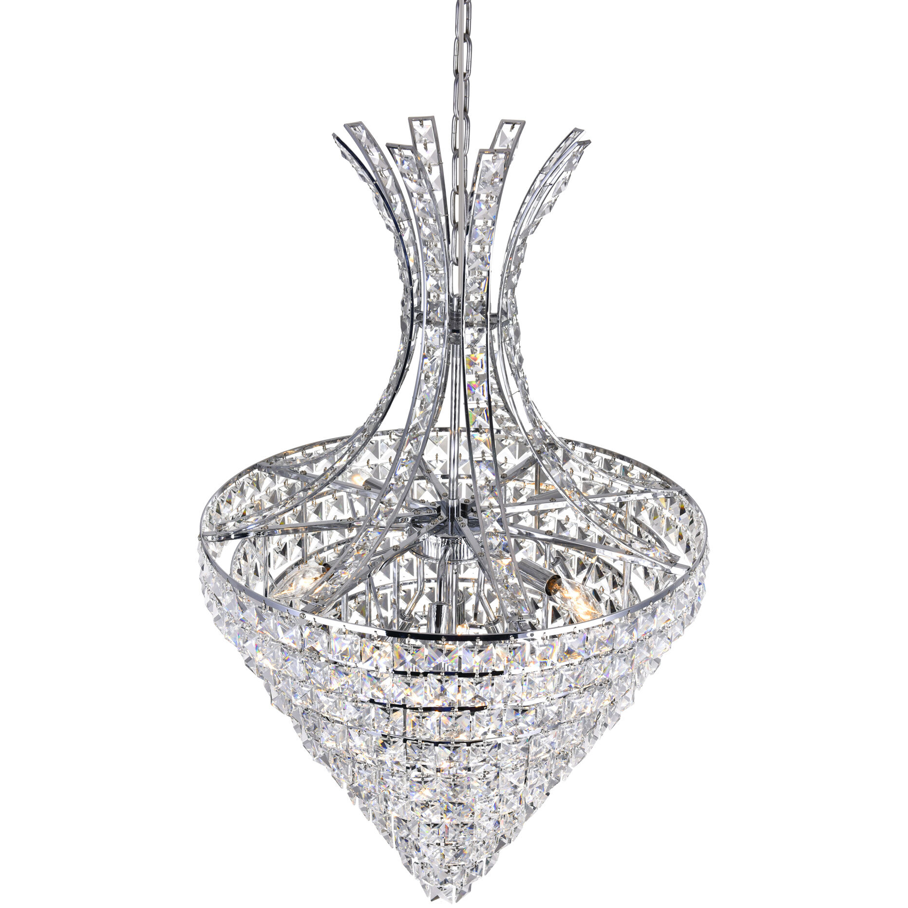 Chique 12 Light 20 inch Chrome Chandelier Ceiling Light