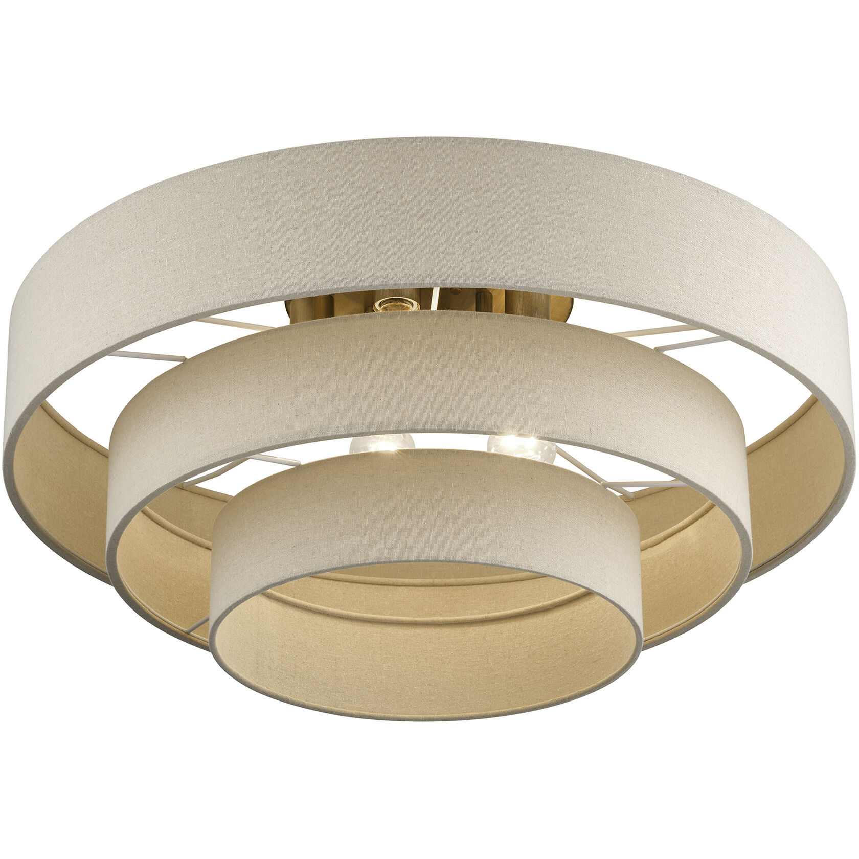 Bellingham 5 Light 28 inch Antique Gold Leaf Semi Flush Mount Ceiling Light, Extra Large