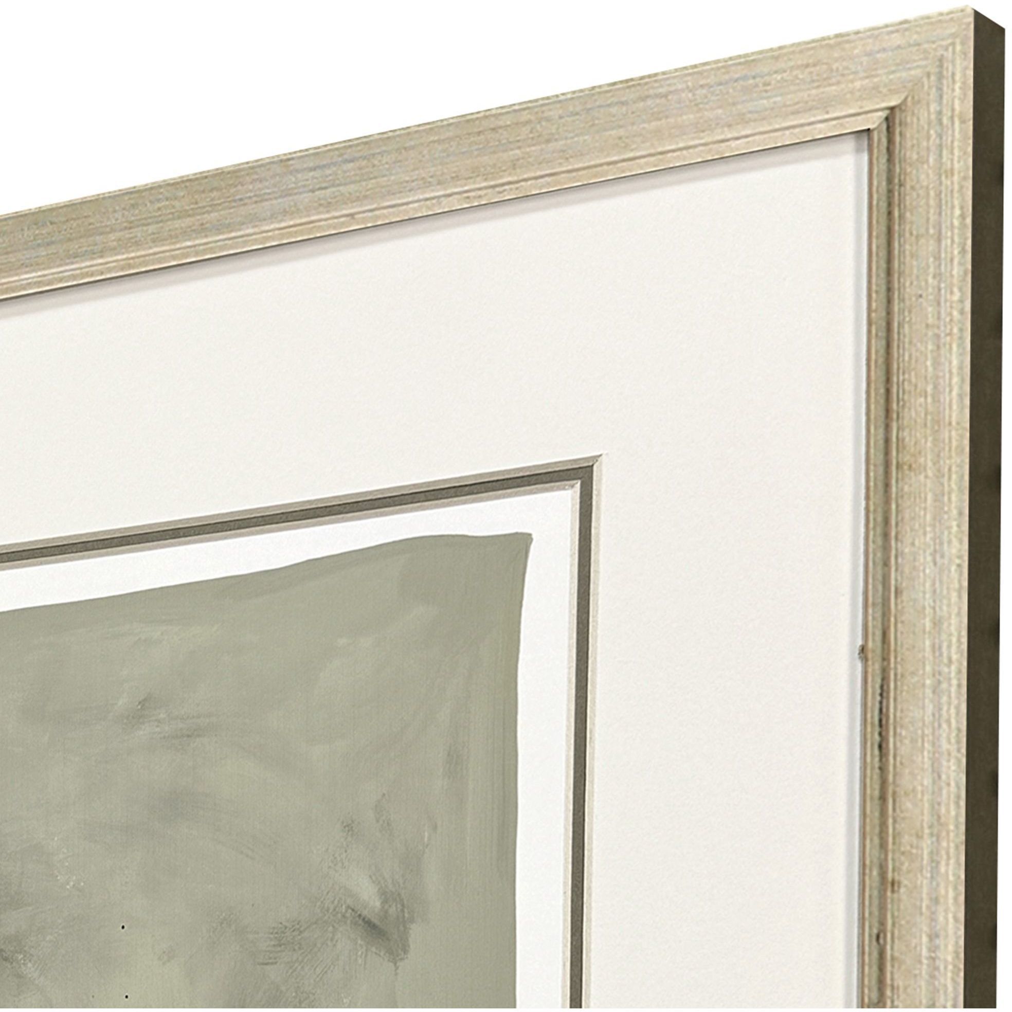 Private Property Rock Garden Green and Beige and Black and Metallic Framed Art