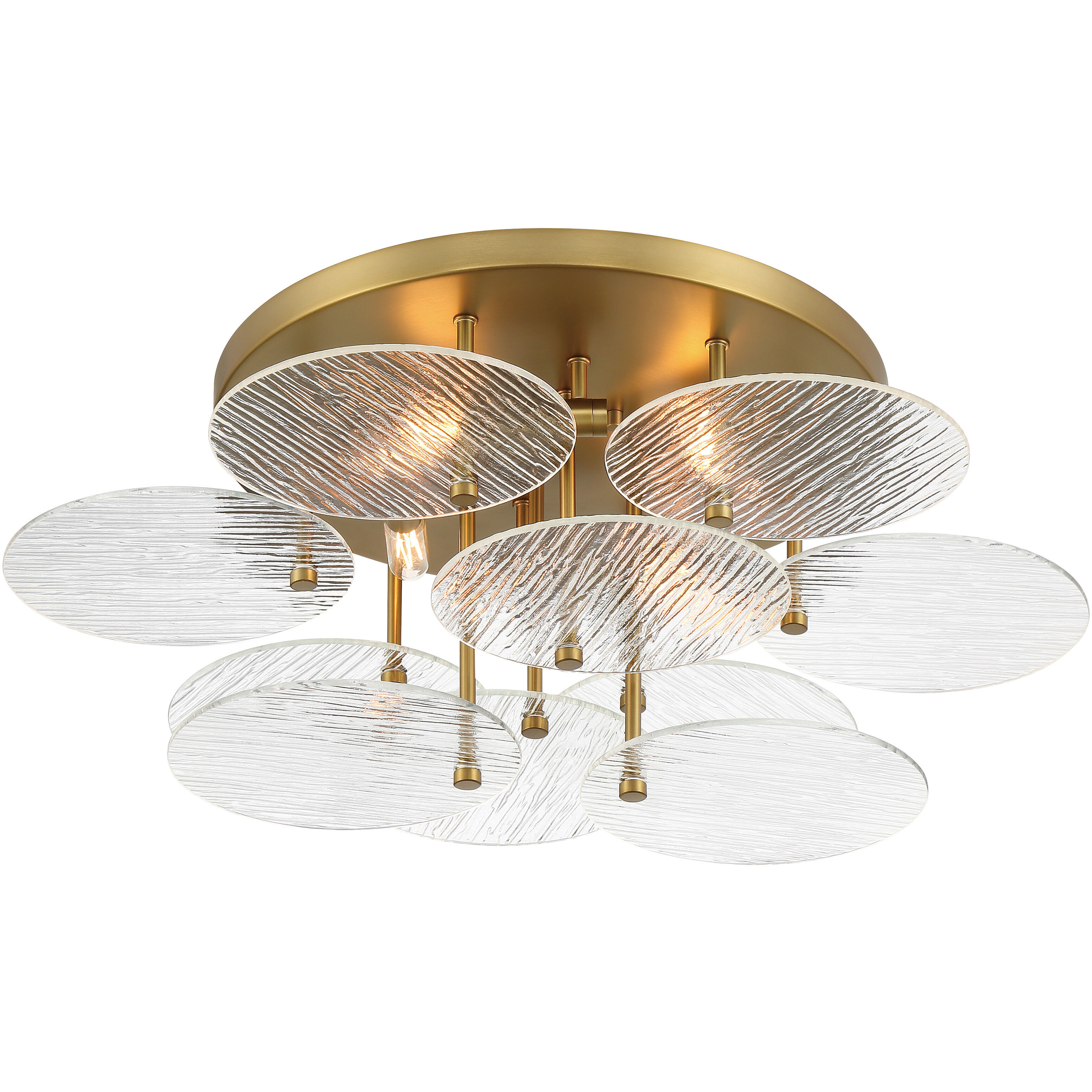Artze 4 Light 25 inch Soft Brass Flush Mount Ceiling Light