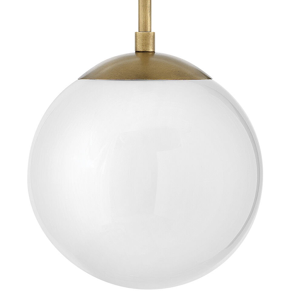 Warby 1 Light 9.5 inch Heritage Brass Indoor Pendant Ceiling Light in White