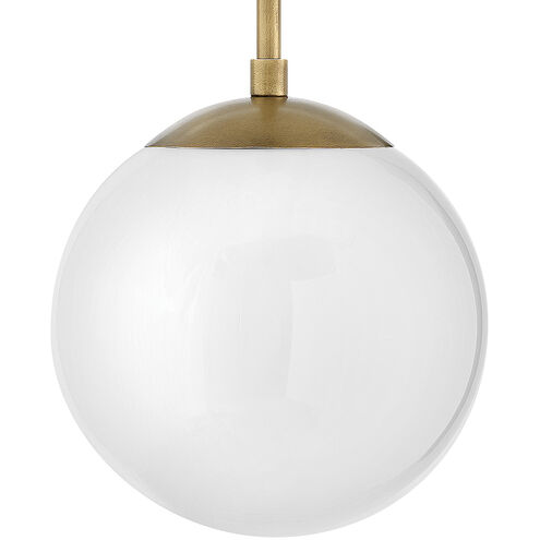 Warby LED 10 inch Heritage Brass Indoor Pendant Ceiling Light in Etched White