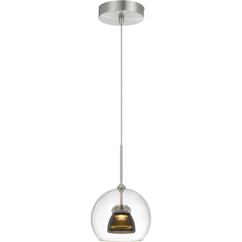 Double Glass LED 6 inch Smoked Mini Pendant Ceiling Light