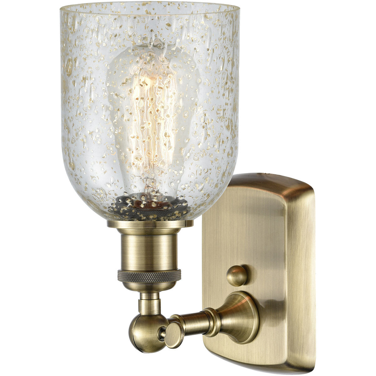 Ballston Caledonia 1 Light 5 inch Antique Brass Sconce Wall Light in Incandescent, Mica Glass, Ballston