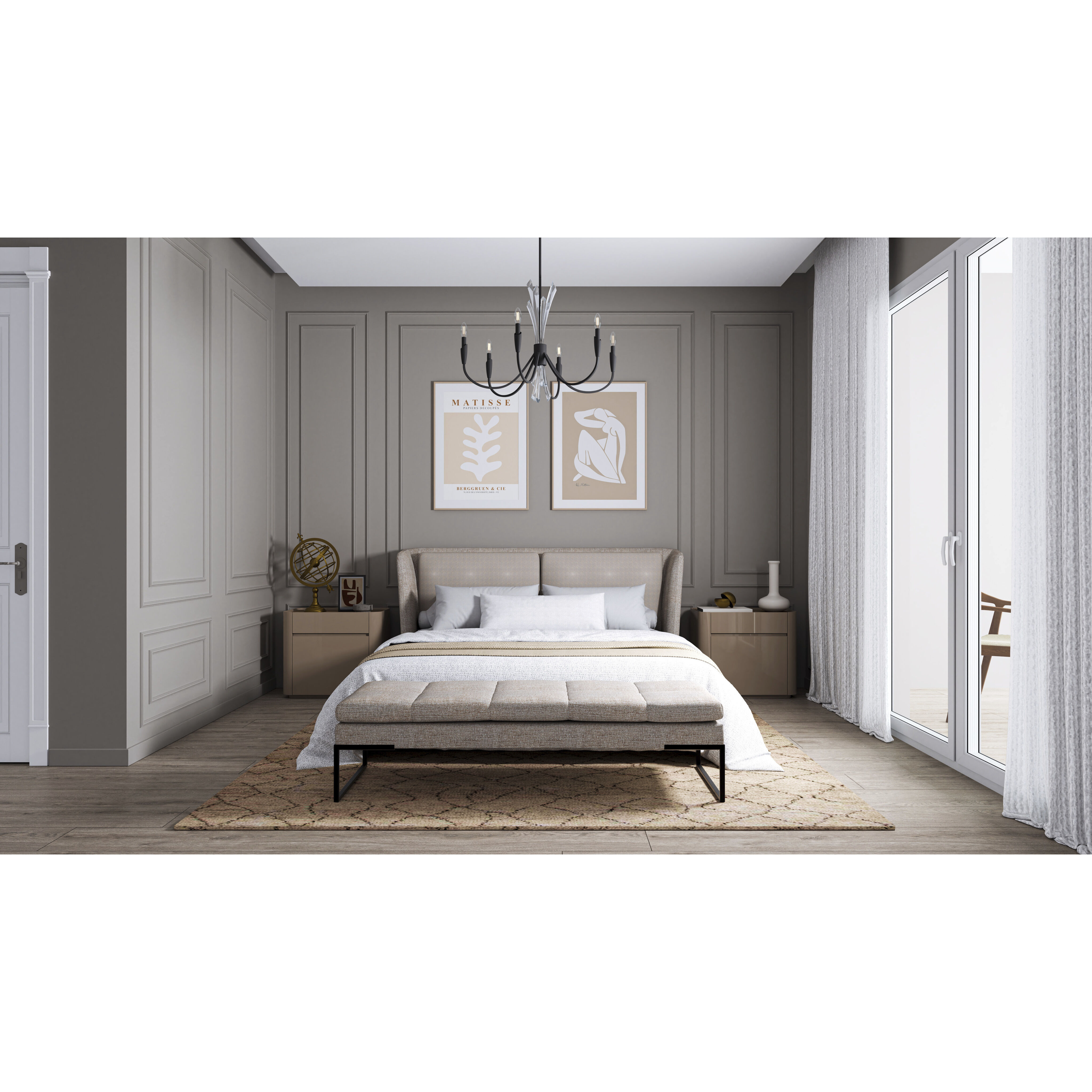 Cecily 6 Light 32 inch Matte Black Chandelier Ceiling Light