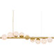 Barcarolle 9 Light 48 inch Brushed Brass/White Linear Chandelier Ceiling Light