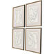Linear Composition Green and Beige and Multi and Neutral Framed Art