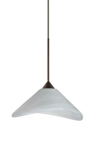 Hoppi 1 Light Bronze Pendant Ceiling Light in Marble Glass, Halogen