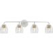 Quillan 4 Light 33.62 inch White Plaster Bathroom Vanity Light Wall Light