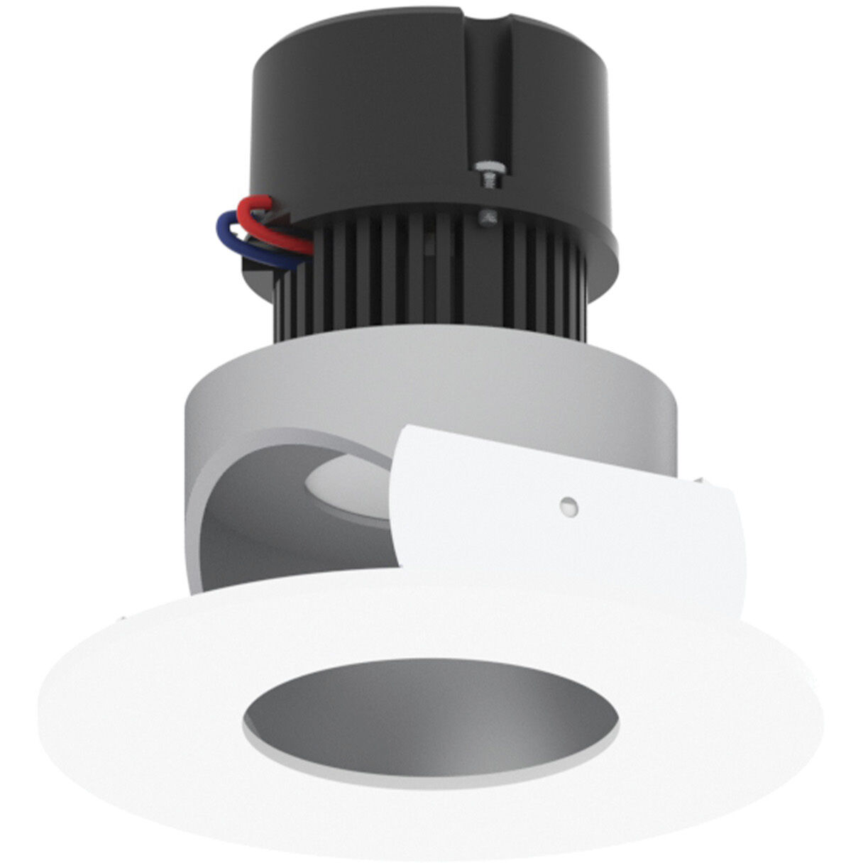 Pearl Haze Pinhole / Bright White Flange LED Round Adjustable Pinhole Retrofit in 2700K, Haze / Bright White, 4" Retrofit