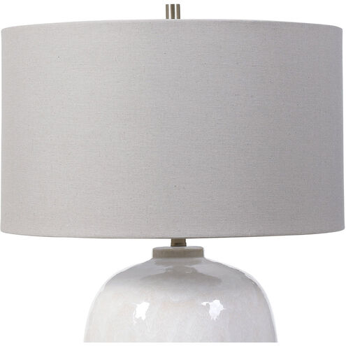 Winterscape 26 inch 150.00 watt Cream-Ivory Drip Glaze and Brushed Nickel Table Lamp Portable Light