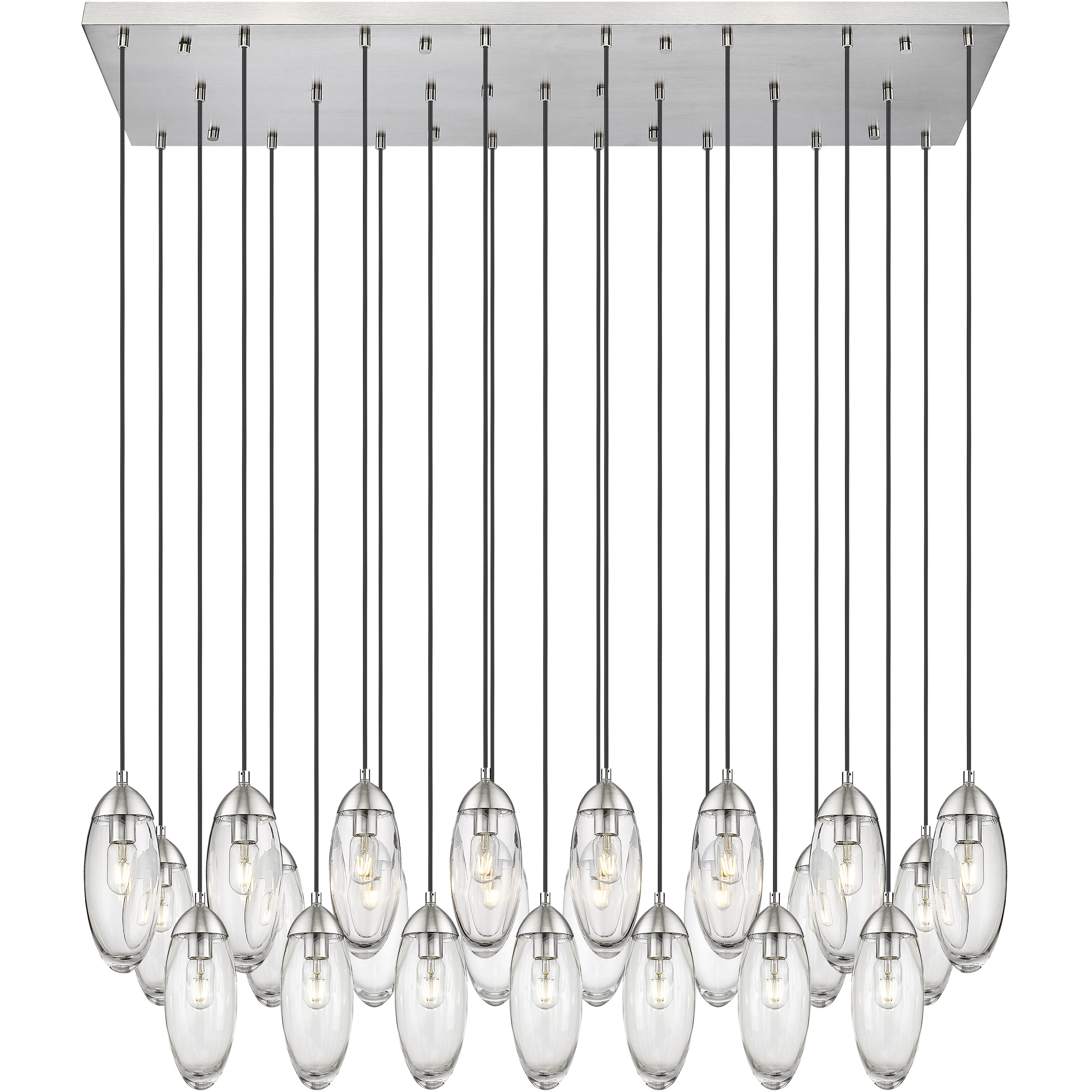 Arden 23 Light 54 inch Brushed Nickel Linear Chandelier Ceiling Light