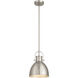 London 1 Light 9 inch Brushed Steel Pendant Ceiling Light