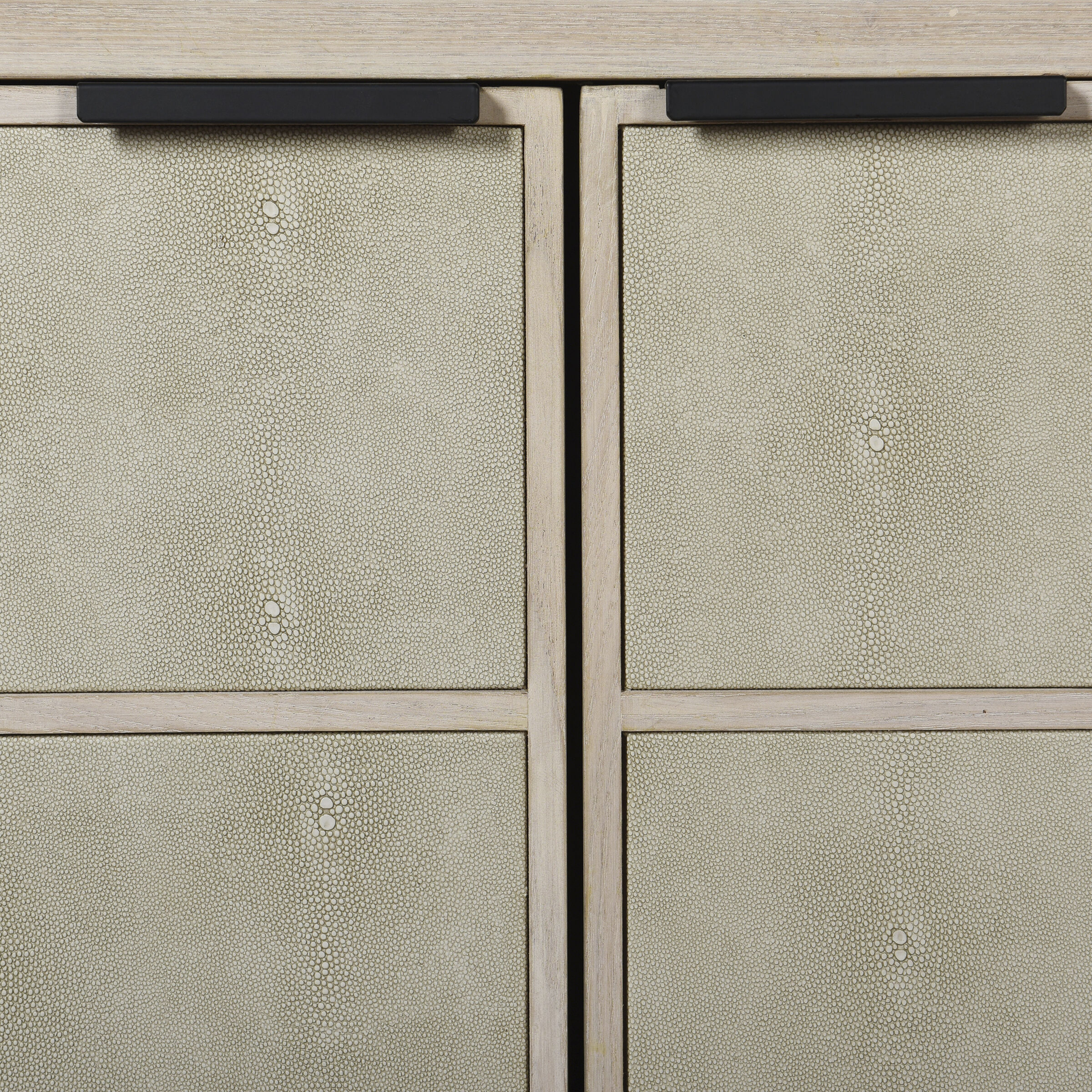 Adeline Light Cream and Faux Shagreen and Light Maple Cabinet