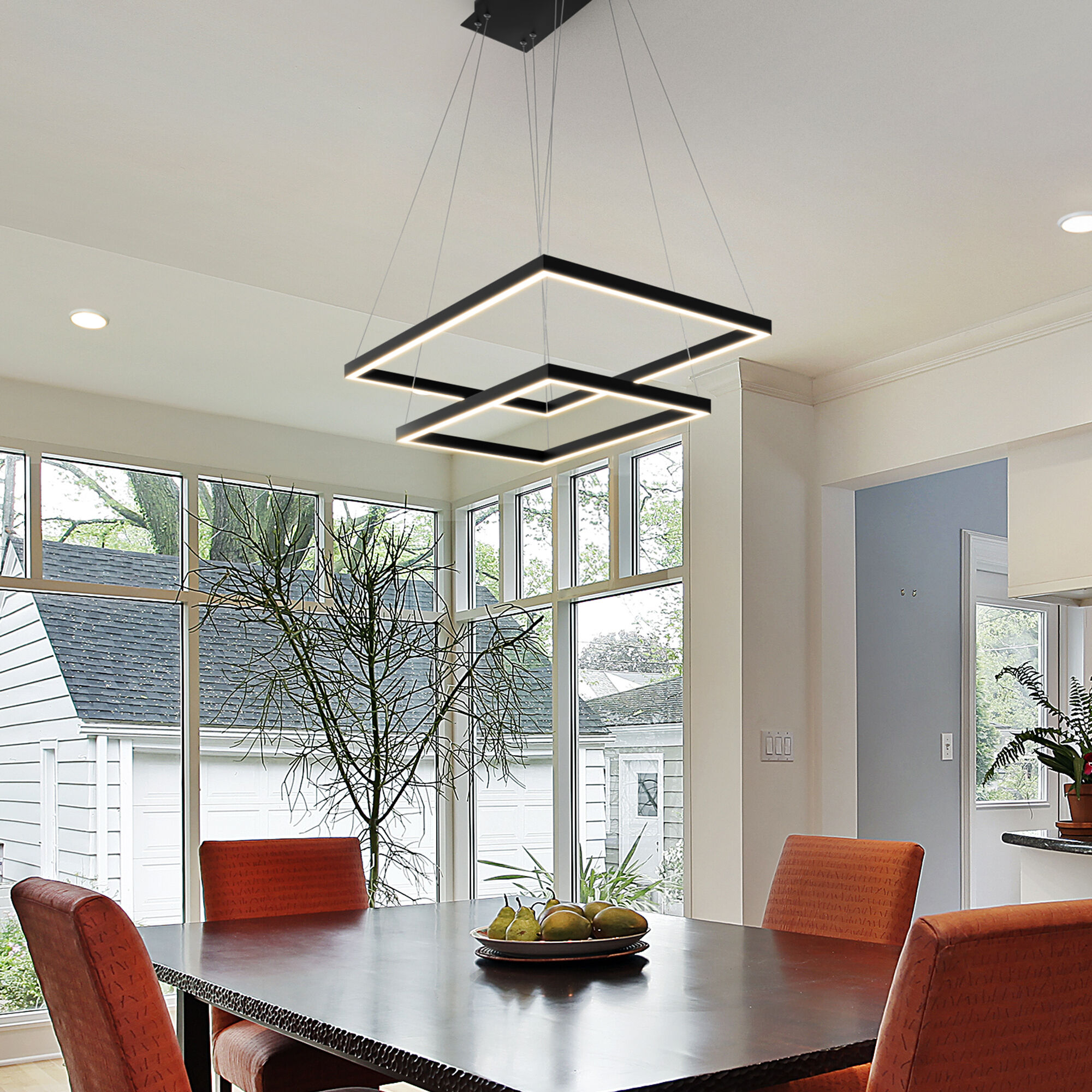 Atria Duo 17.25 inch Black Chandelier Ceiling Light